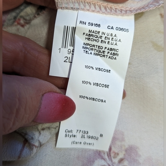 KAREN Kane Pink Floral Tiered Midi Dress XL Spring Poof Sleeve Feminine Romantic - Picture 10 of 16